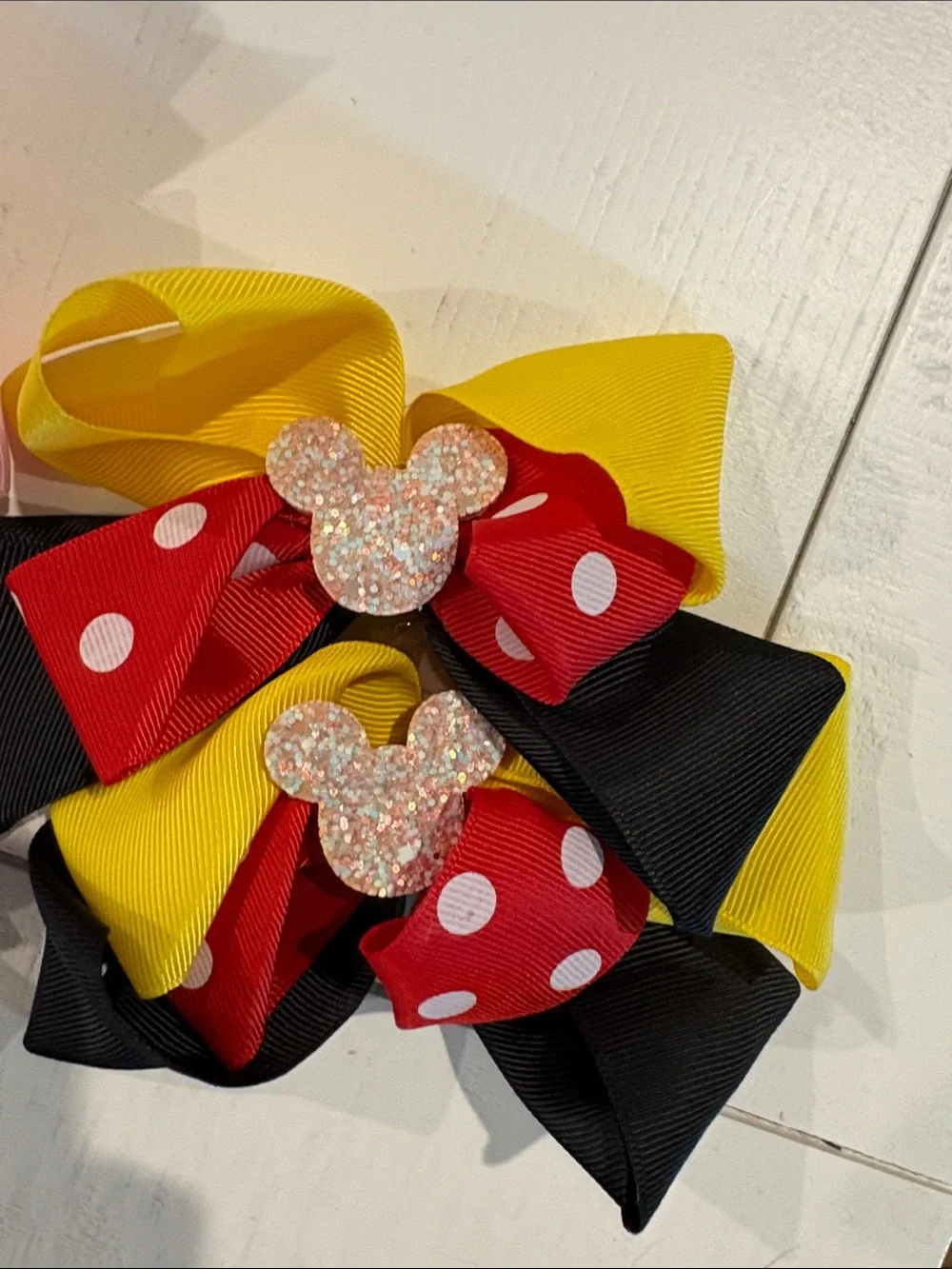 Polka Dot Minnie Mouse Inspired Headbands and Bows - Red, Pink, Black set 12